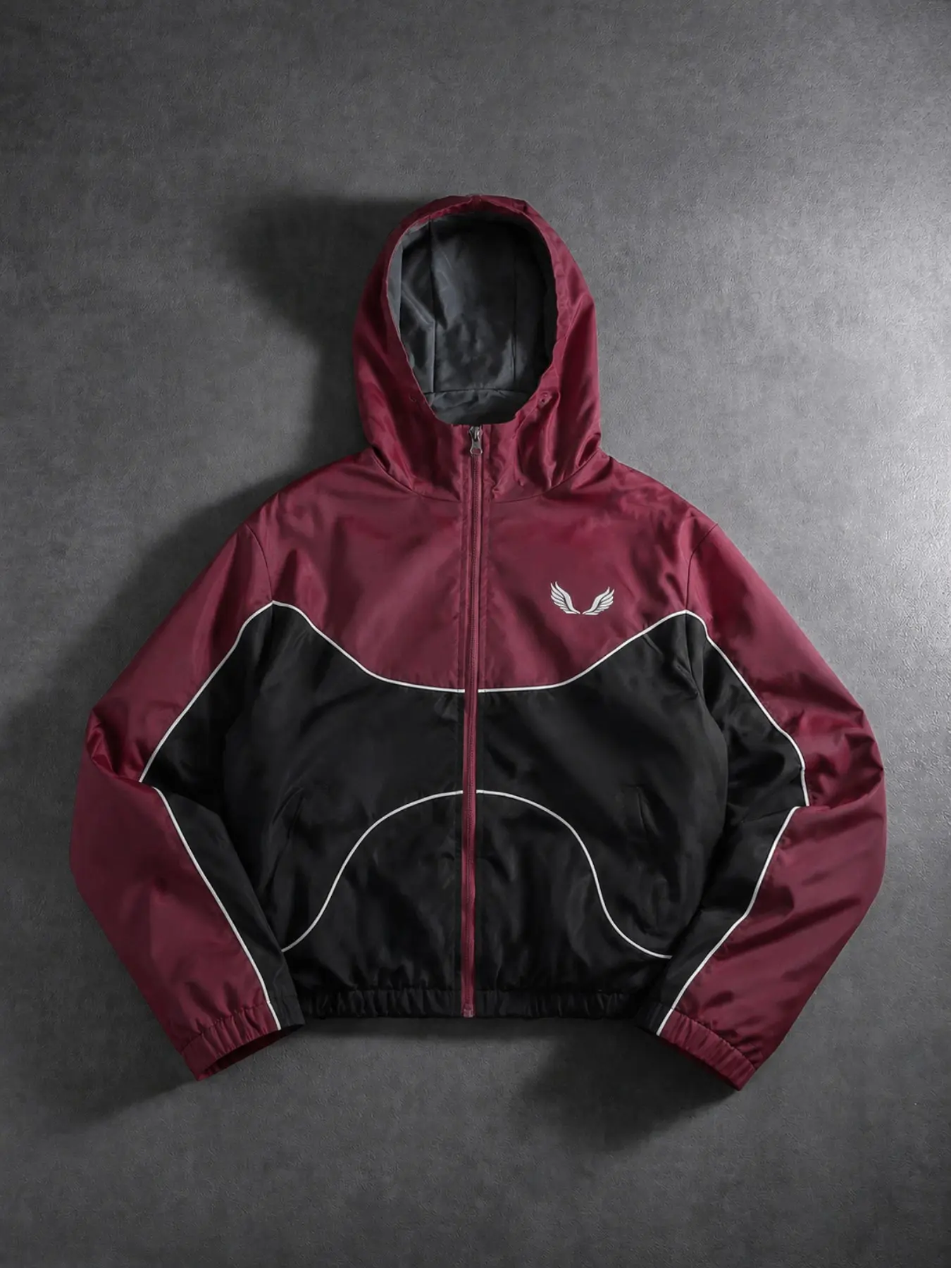 Men's Patchwork Hoodie Jacket, Zipper Closure, Pocket Design, Feather Pattern, Casual Outerwear, All-Season Fashion, Daily Wear & Outdoor Activities