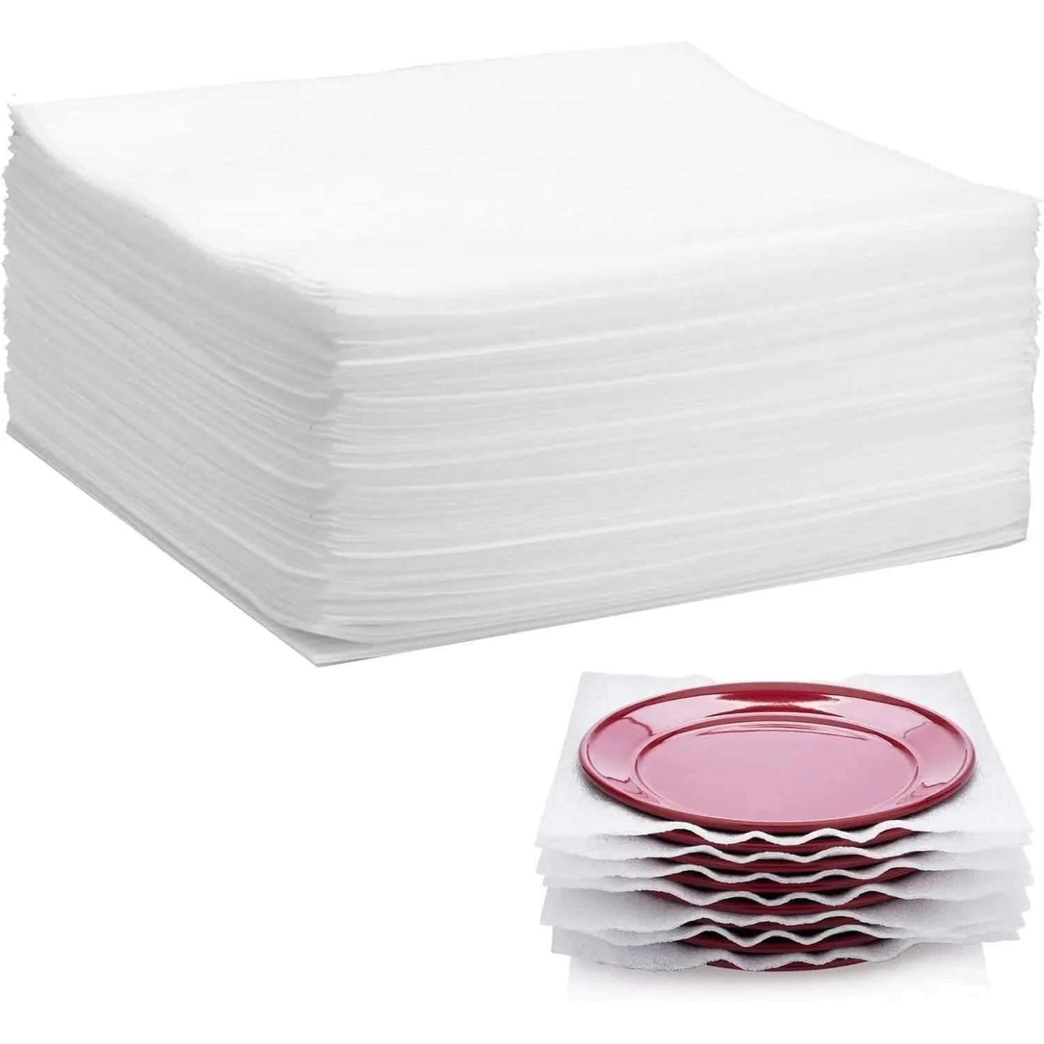 12"x12" 50 Pack Foam Wrap Sheets Cushion Foam Wrap for Packing Moving Supplies, Protecting Dishes China Glassware