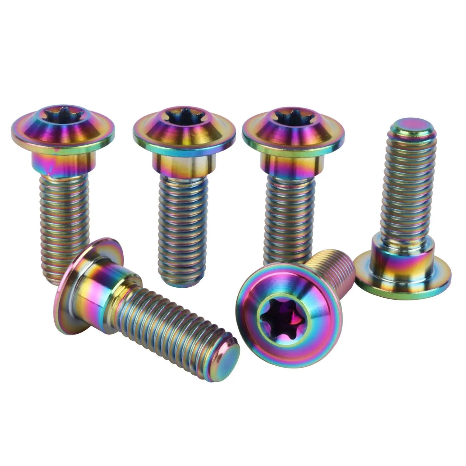 6Pcs Titanium Bolt M8 x 20mm 25mm Motorcycle Rear Brake Rotor Screw (Ranibow, M8x25mm)