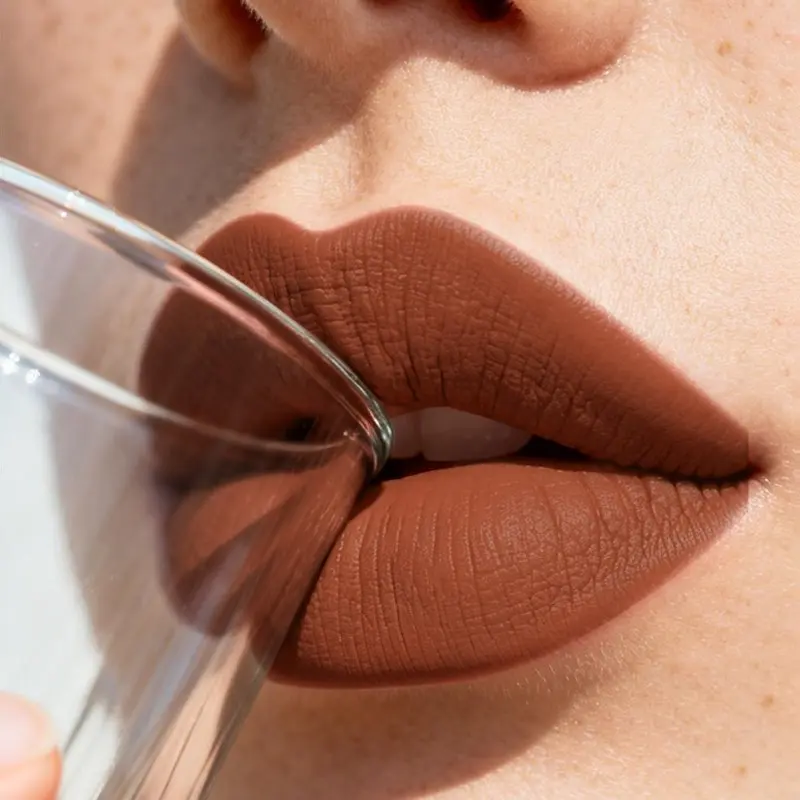 BSIMONE 1 pc Crayon-Type Lipstick, Spiced Auburn-, Smudge-Proof, Non-Fading, Retro Vintage, Aesthetic, Matte, Velvety Texture, Ideal for Club, Dating, Night-Party