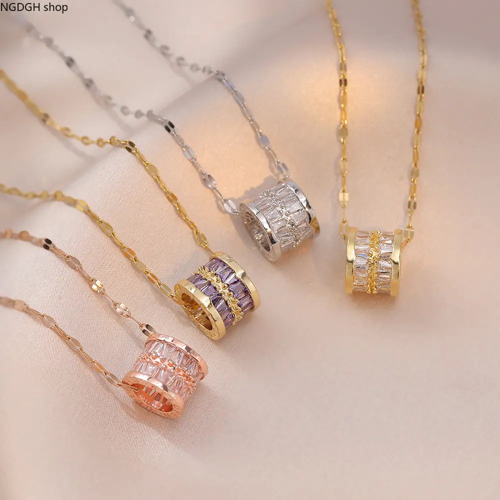 Dainty Cylinder Pendant Necklace,Trendy Rolled Cubic Zirconia Choker,Color‑Variety Barrel‑Shape CZ Necklace,Gold‑Plated Hollow Tube Pendant with Sparkly T‑Shape Gem,Adjustable Thin Chain Jewelry,Gift For Women Girls Daily Dating Party Anniversary Present