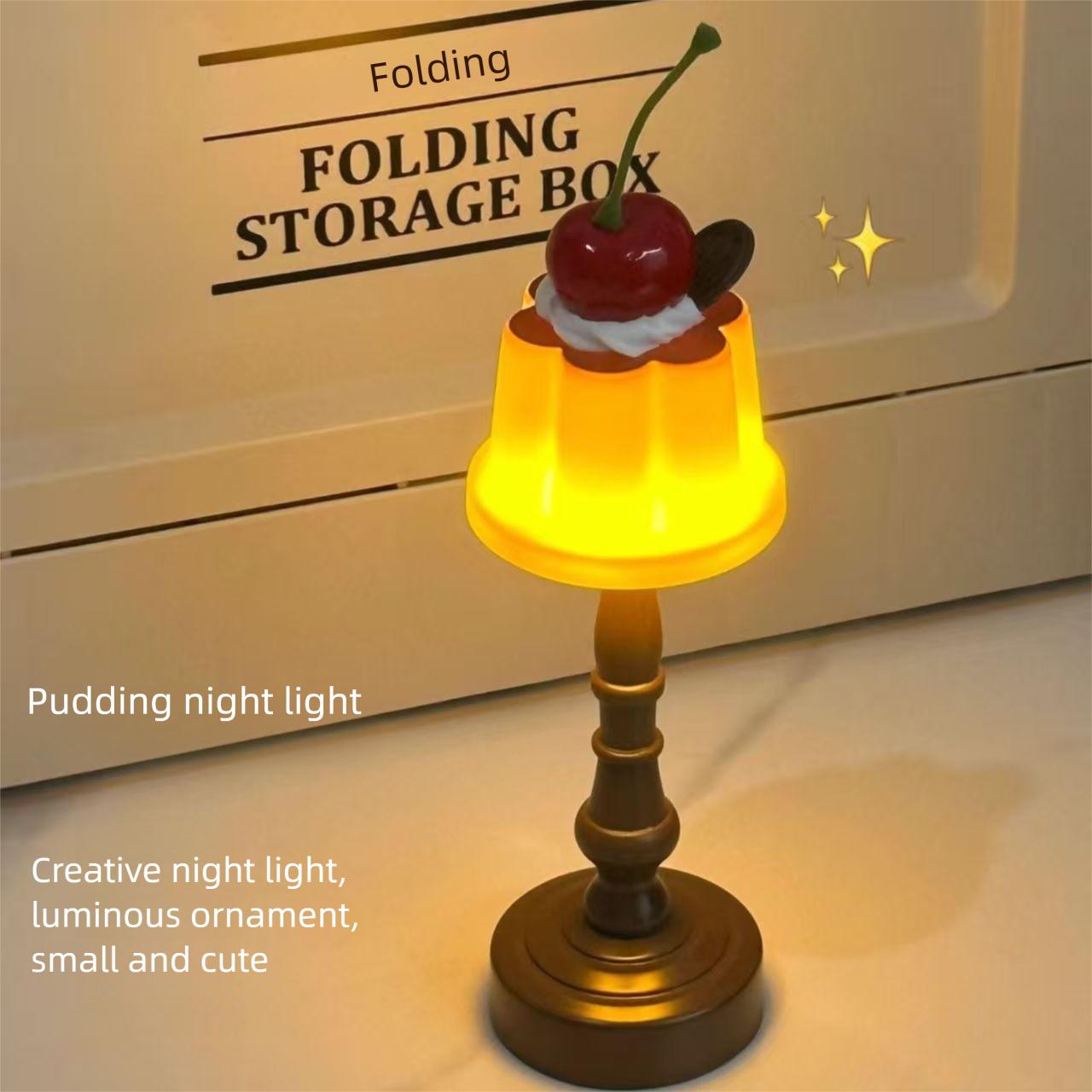 "Pudding" Night Light: Cute & Stylish Bedside/Desktop Sleep Accent - A Charming Gift for Girls and Ambient Lighting