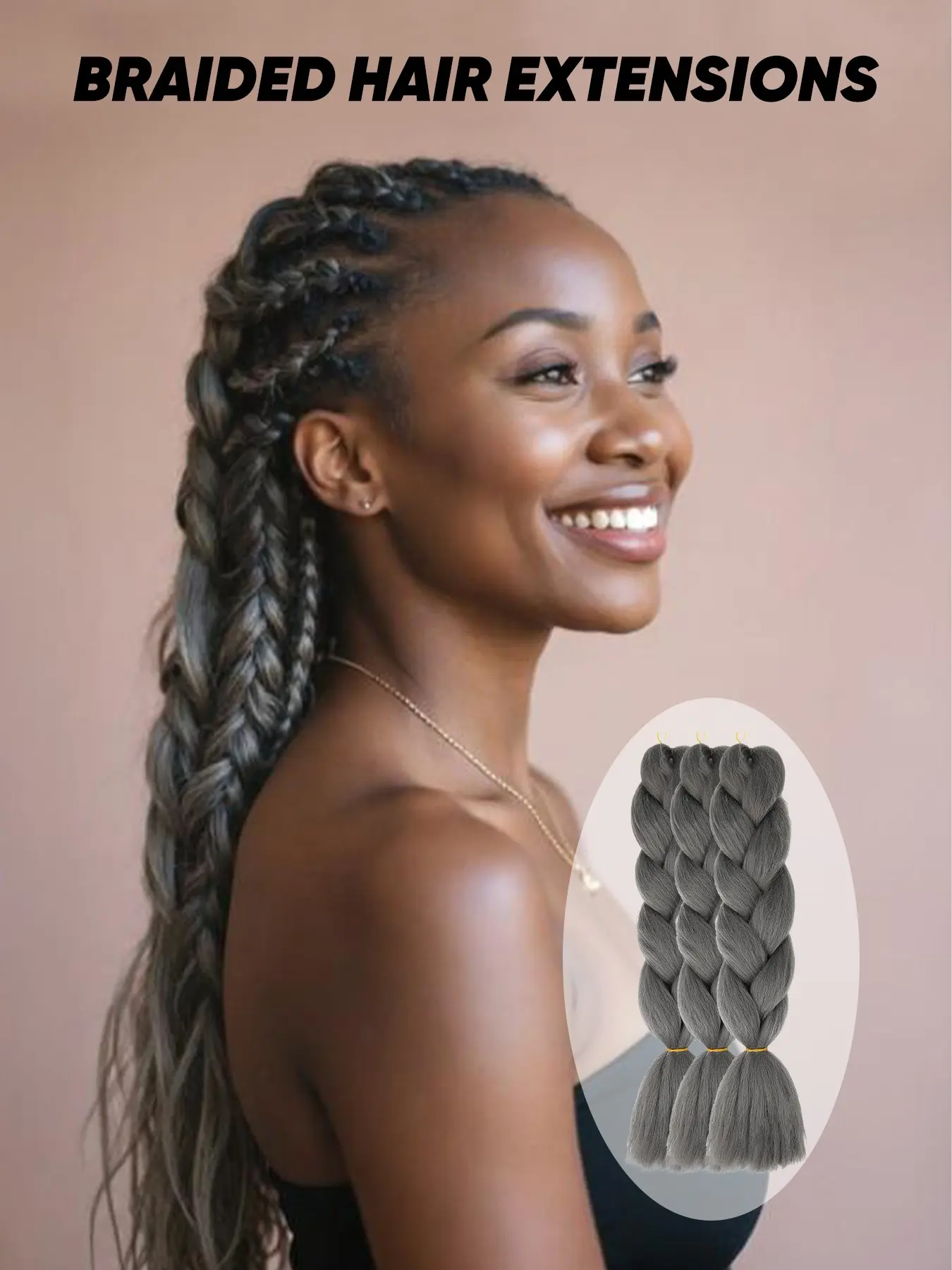 24-Inch Extra-Large Volume Braiding Hair – High-Temperature Synthetic Fiber (Pre-Stretched) for Crochet Twists & Braids. 3-Bundle Pack; Available in Solid and Ombré Colors. Suitable for Daily Wear, Parties, Holidays, Carnivals, and Music Festivals.