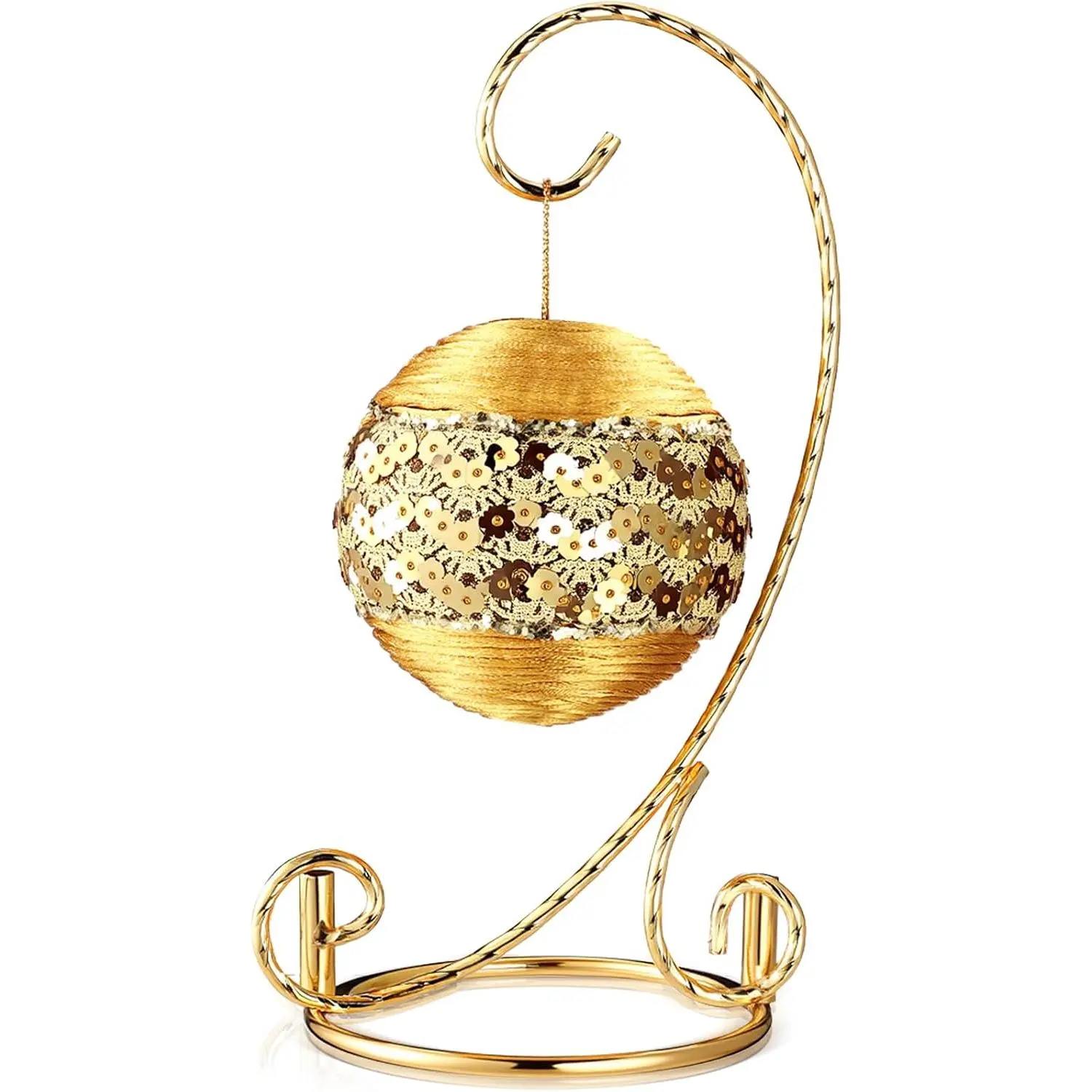 1 count Ornament Display Stand 7.5" Height Ornament Stand Holder Ornaments Hanger Terrarium Bracket Air  Holder  Hook for Christmas  Party Wedding Decoration()