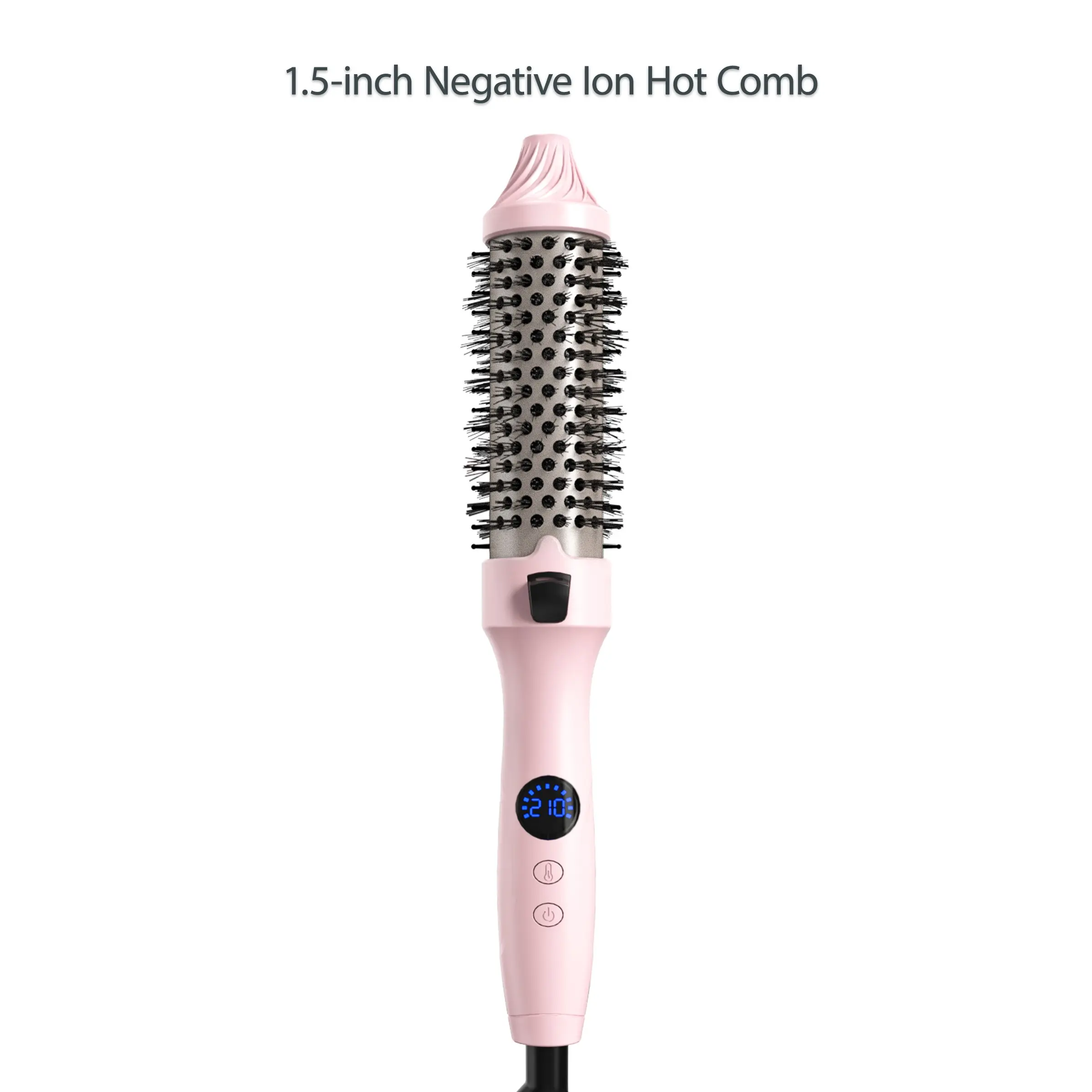 Thermal Brush For Blowout Look, 1.5 Inch Heated Round Brush,00 million negative ions, no hairknots,Smooth out the frizz,Curling Iron Brush With 10 Temperature Control, Hot Brush Styler Thermal Round Brush For Travel,Home, School,Not A Blowdryer