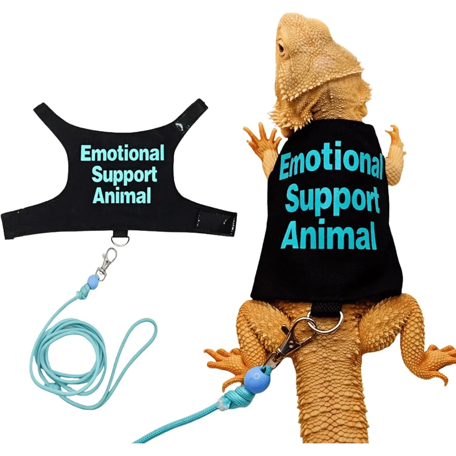 Bearded Dragon Lizards Clothes with Leash Set for Small Pets Reptiles Guinea Pig Apparel Lizards Outdoor Walking Training Harness Leash Hand-Made Costume Photo Prop