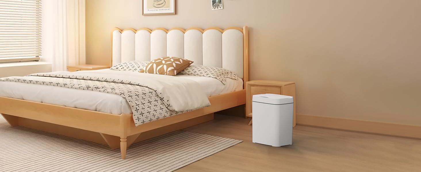 J.C 2 Pack 2.7 Gal Bathroom Trash Can with Lid, Automatic Trash Can Small Garbage Can Touchless, Slim Motion Sensor Waterproof Plastic Trash Bins for Bedroom Office Kitchen Toilet