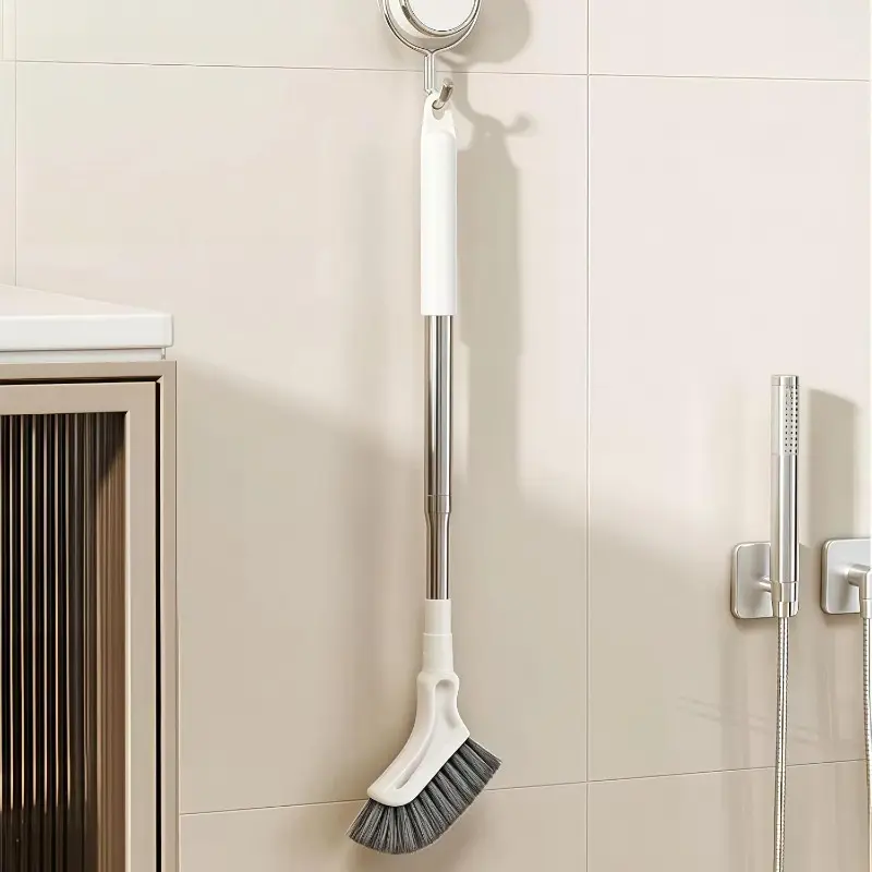 4-3-2-1pcs Hot-selling telescopic floor brush long handle bathroom gap cleaning brush L-shaped narrow head bathroom dead corner household brush