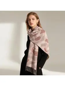 Autumn and winter European and American fashion cashew-thickened versatile shawl high-end imitation cashmere knit scarf
