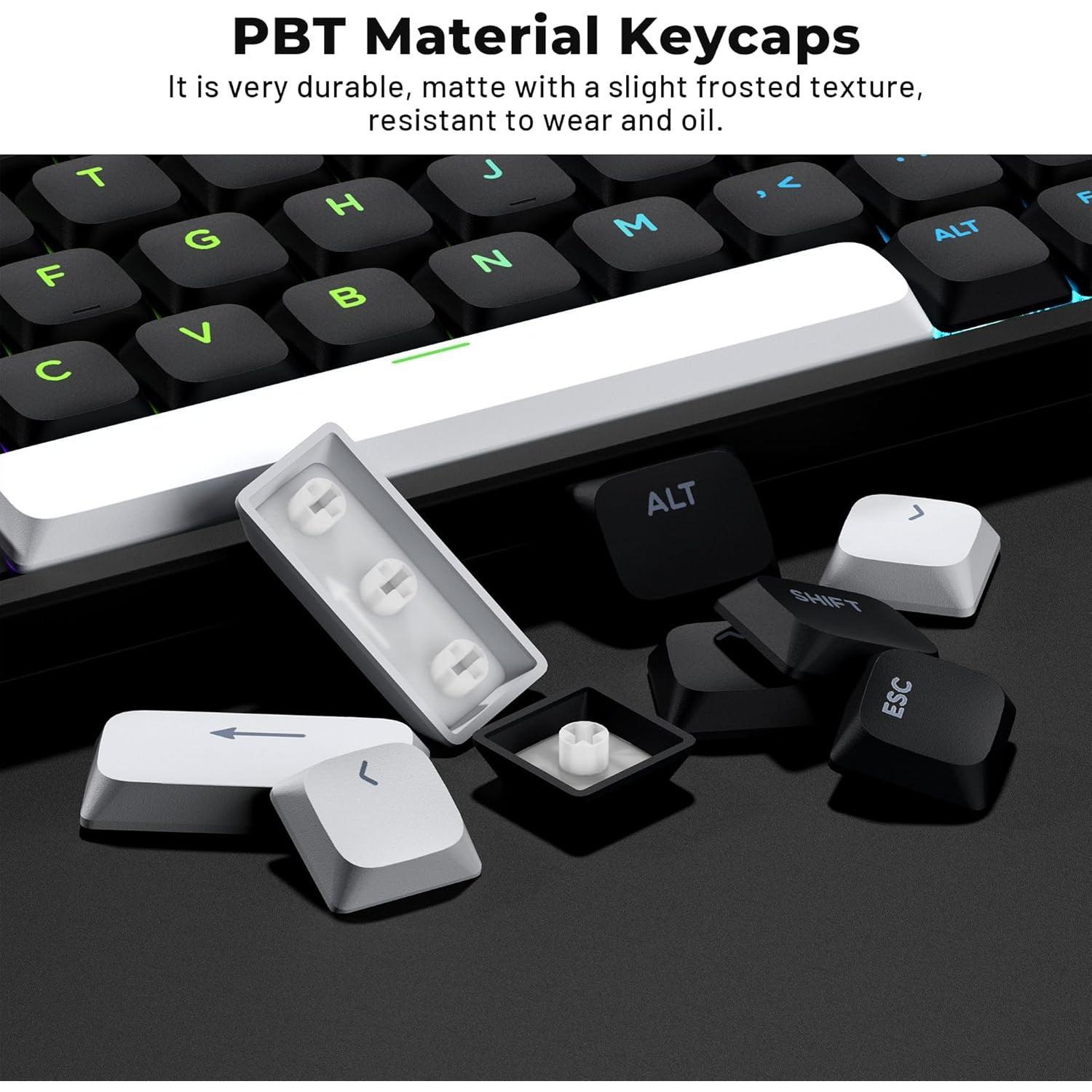 XVX Low Profile Black Keycaps, Shine Through Keycap Sets, Double Shot ...