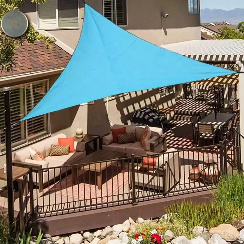 Extra Large Triangle Outdoor Canopy, UV Protection, Uv Resistant Canopy, Blue/dark //, Durable Frame, Easy Installation, Commercial & Residential Use, Shade Canopy, Sun Shade Canopy