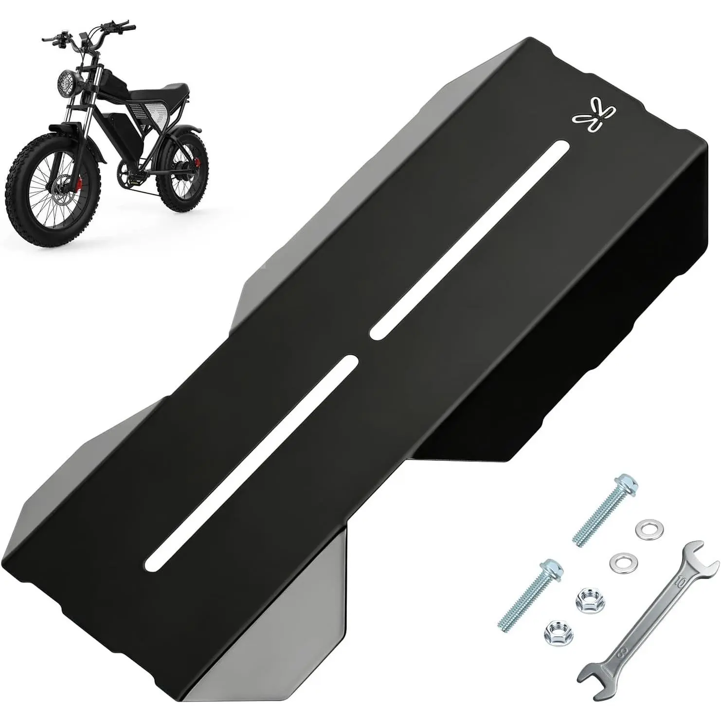 EOPOAYI Metal Mud Guard Mudguard Compatible with Ridstar Q20 Super 73 S1 S2 RX Z1 E-Bike, Middle Fender Shield for Rid star Q20 Pro Electric Bikes Motorcycle E Bike Accessories Parts Adjustable Groove