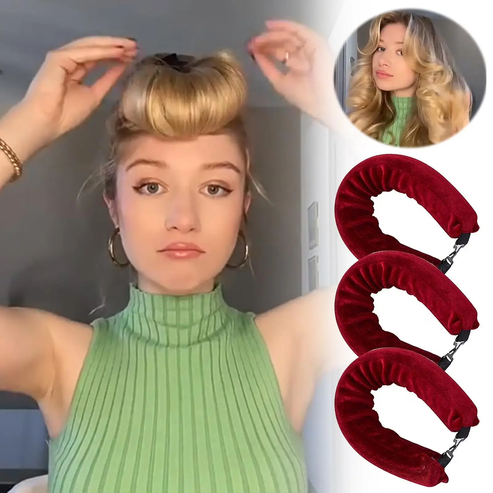 3-Piece Heatless Curling Wand Set, No Heating Required, Ideal for Blow-Drying, Overnight Sleep Curls, Soft DIY Waves, Long & Medium Hair