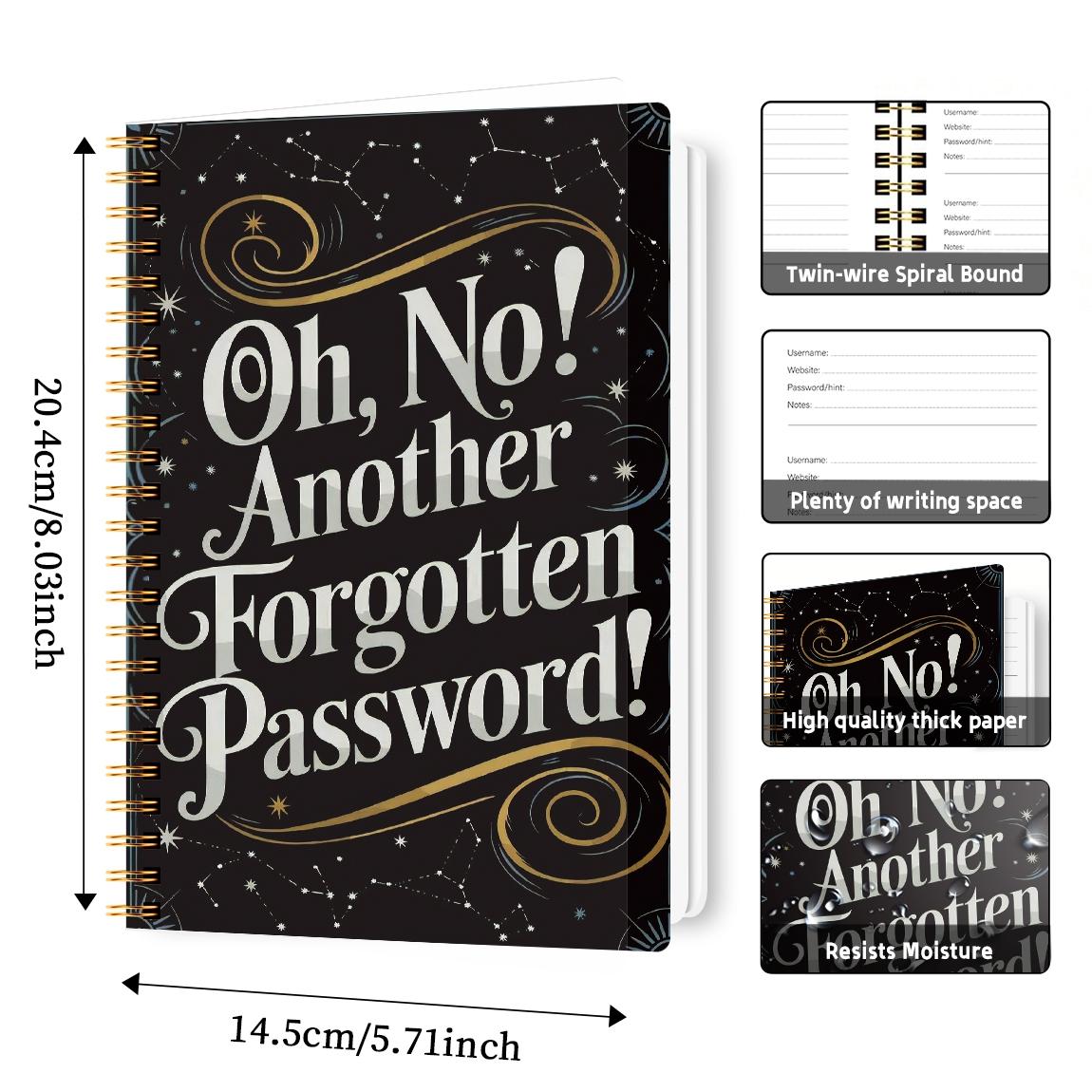 1pc Simple Password Book, Minimalist Advanced Address Password Manager With Website Password Quick Access Username And Password Storage Perfect For Home Office Internet Computer Logins, Spiral Notebook Journal, Great Holiday Gifts