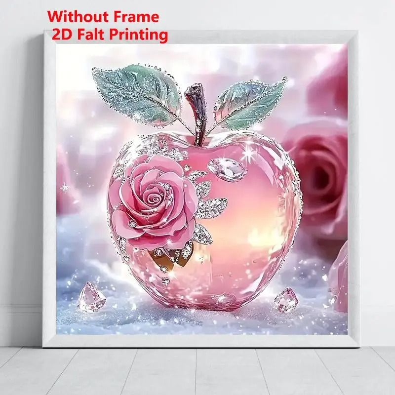 Apple Landscape Diamond Painting Kit, Diamond Art Tools, Adult Art Craft Set, Frameless DIY 5D Unique Diamond Art, Home Decor, Perfect Gift for Christmas Holidays