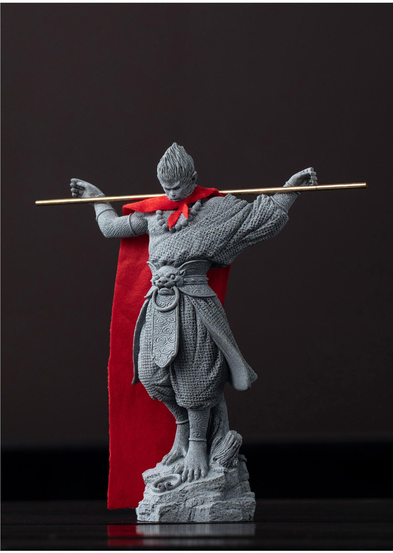 Chinese-style decorative figurine of the Buddha's opponent, the Great Sage Sun Wukong, for home entrance, tabletop decoration, and aquarium landscaping