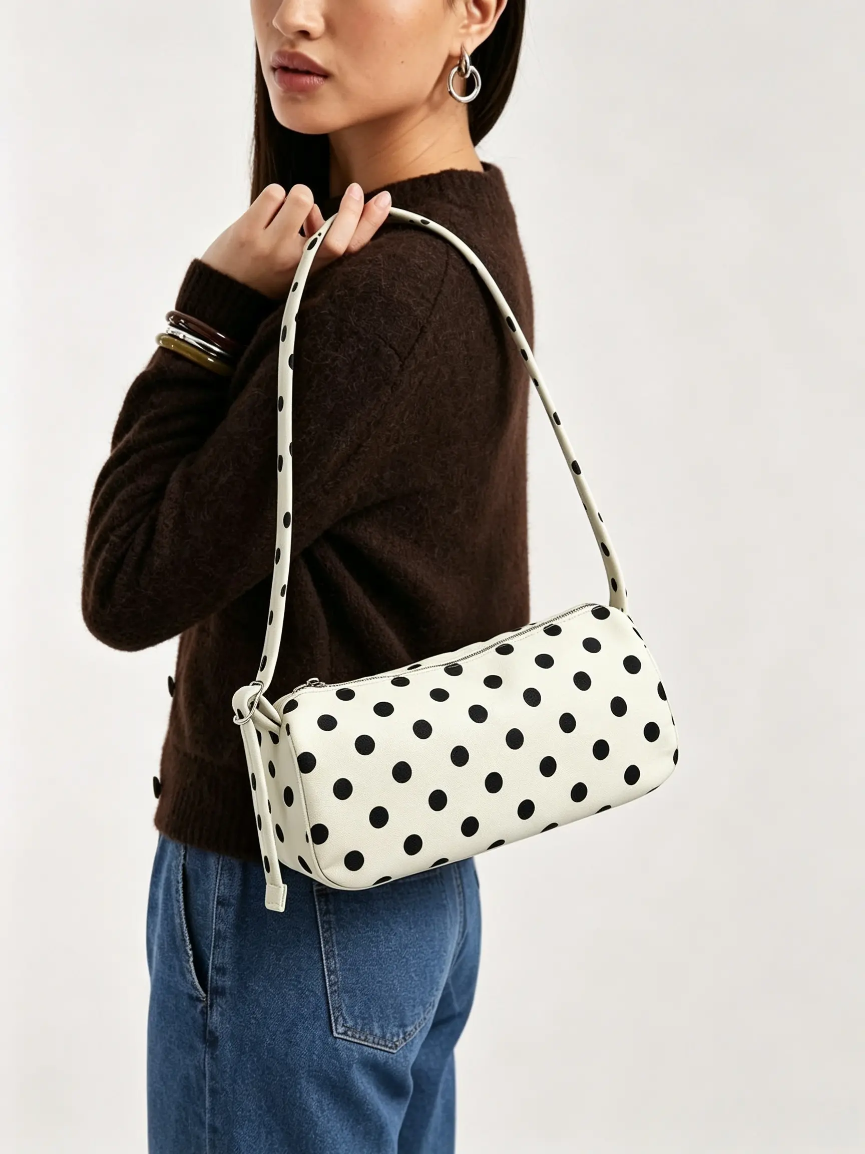 Nylon Loaf Bag, Simple Casual Small Commuter Work Bag, Top Handle Tote with Key Leash, Fashionable Shoulder Handbag for Everyday Use
