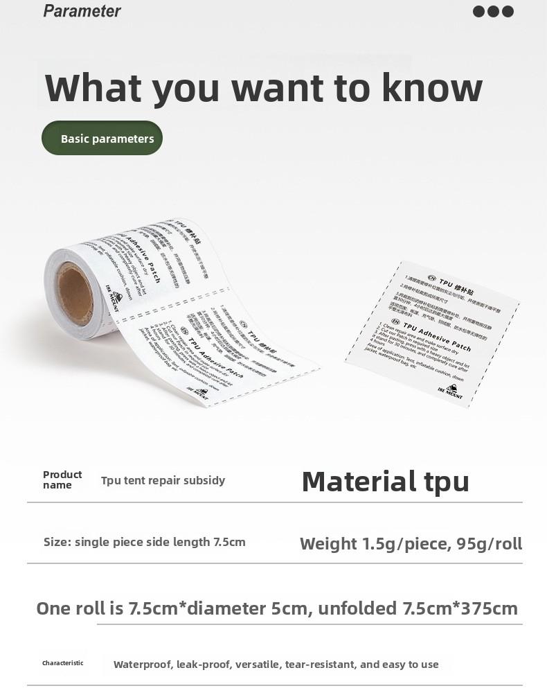 TPU Clear Repair Patch for Tent Raincoat Inflatable Products Waterproof Adhesive Tape for Camping Swimming Ring Leak Repair Rugby Bags Accessories