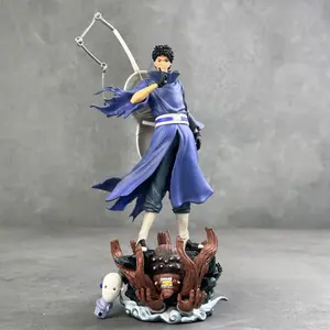 Uchiha Sasuke Standing Wave Model, Dual-Headed Sharingan Eye Figure, Anime Statue Collectible, Birthday Gift Decoration