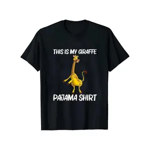 180gMen's Giraffe Print T-Shirt - Fun Giraffe Neck Shirt with Wild, Soft Round Neck Casual Tee Suitable for Outfits & Casual Attire - Machine Washable Giraffe Graphic Top