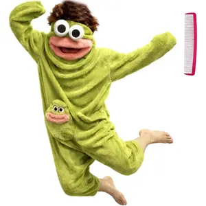 2026  Green Monster Hooded Pajamas for Adults,Plush Fleece One-Piece Costume,Cozy Funny Loungewear