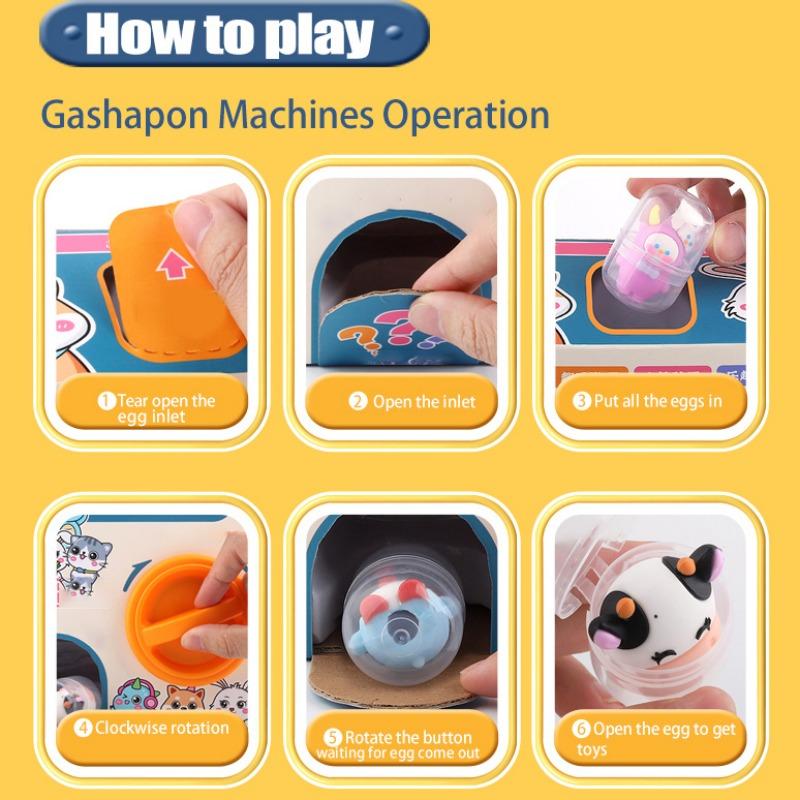 Random Cartoon Design Egg Twisting Machine, 1 Box Surprise Blind Box Toy Including 8 Counts Capsule Egg Toy, Creative Toy for Boys and Girls, Random Surprise Set