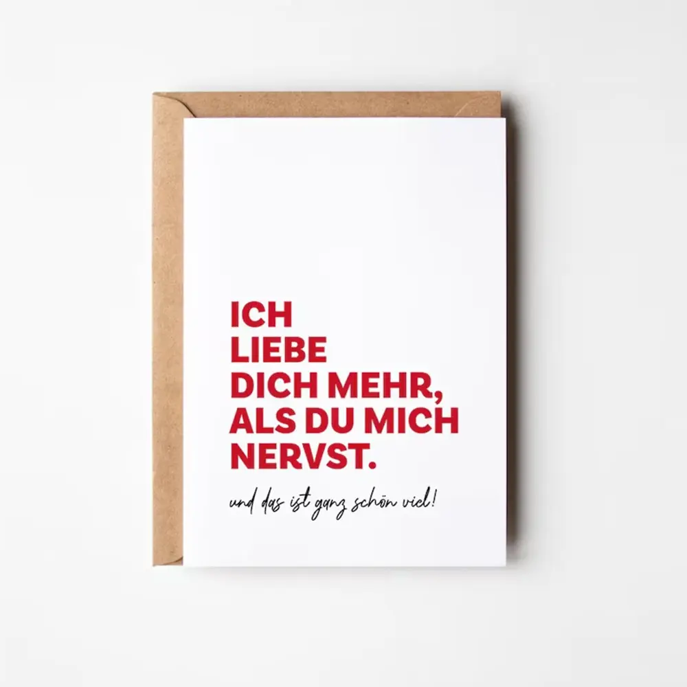 Funny Love Greeting Card, Humorous 'i Love You' Card for Partner, Girlfriend, Wife, Valentine's Day, Anniversary, Christmas, Includes Envelope