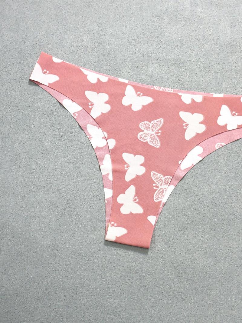 Women's All Over Print Thong, Soft Cute Comfy Breathable Panty for Daily Wear, Women's Underwear for All Seasons