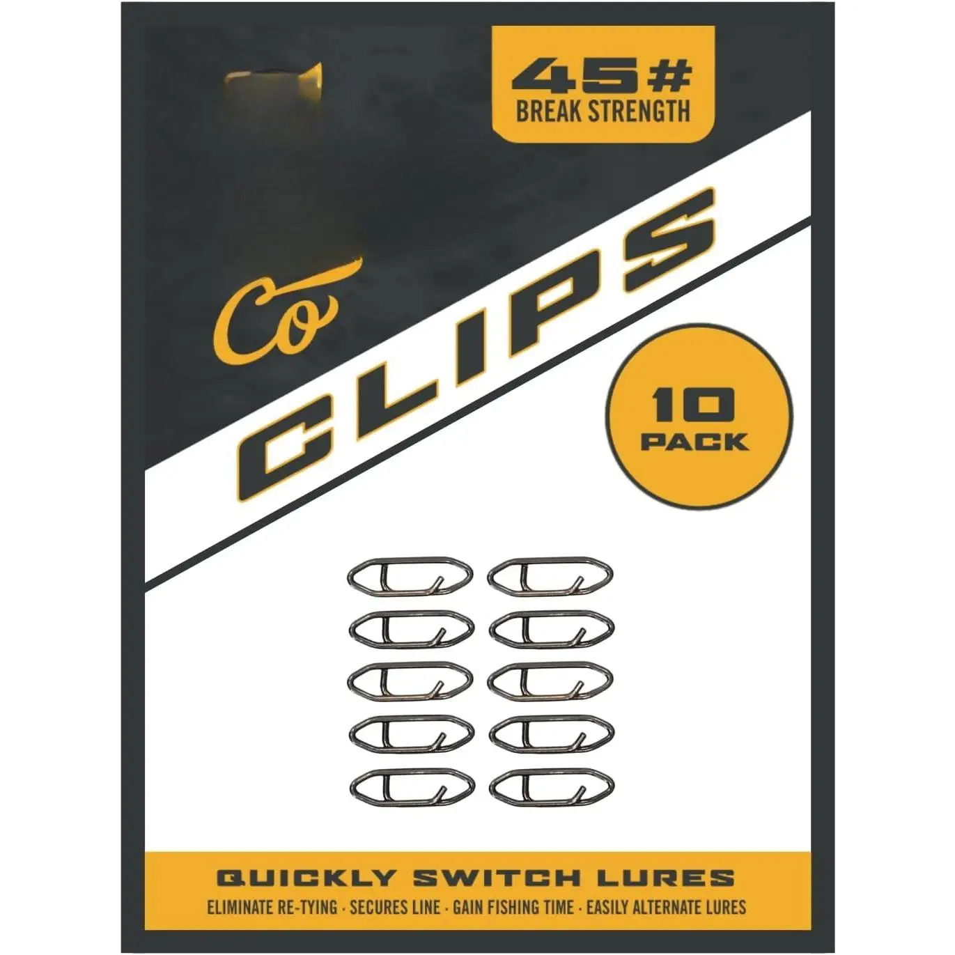 Co. Fishing Speed Clips - Durable Stainless Steel,  Lure Connector (Multiple Sizes)