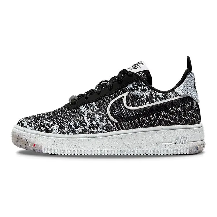 Nike Air Force 1 Flyknit NN Fabric Recyclable Lightweight Classic Durable Low-Top Kids Sneakers Black White DM1060-001