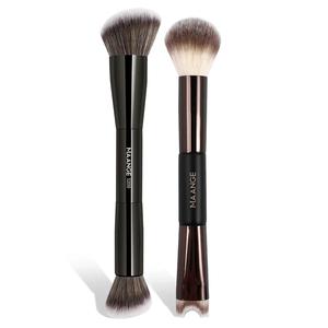 professional double ended makeup brush set, 2 counts/set special-shaped durability nose shadow brush, eye shadow brush, highlight brush, makeup tools with soft fiber, cosmetics tools kits,  summer makeup