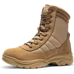 8 Men's Military Tactical Work Boots Side Zipper Leather Motorcycle Combat Boots