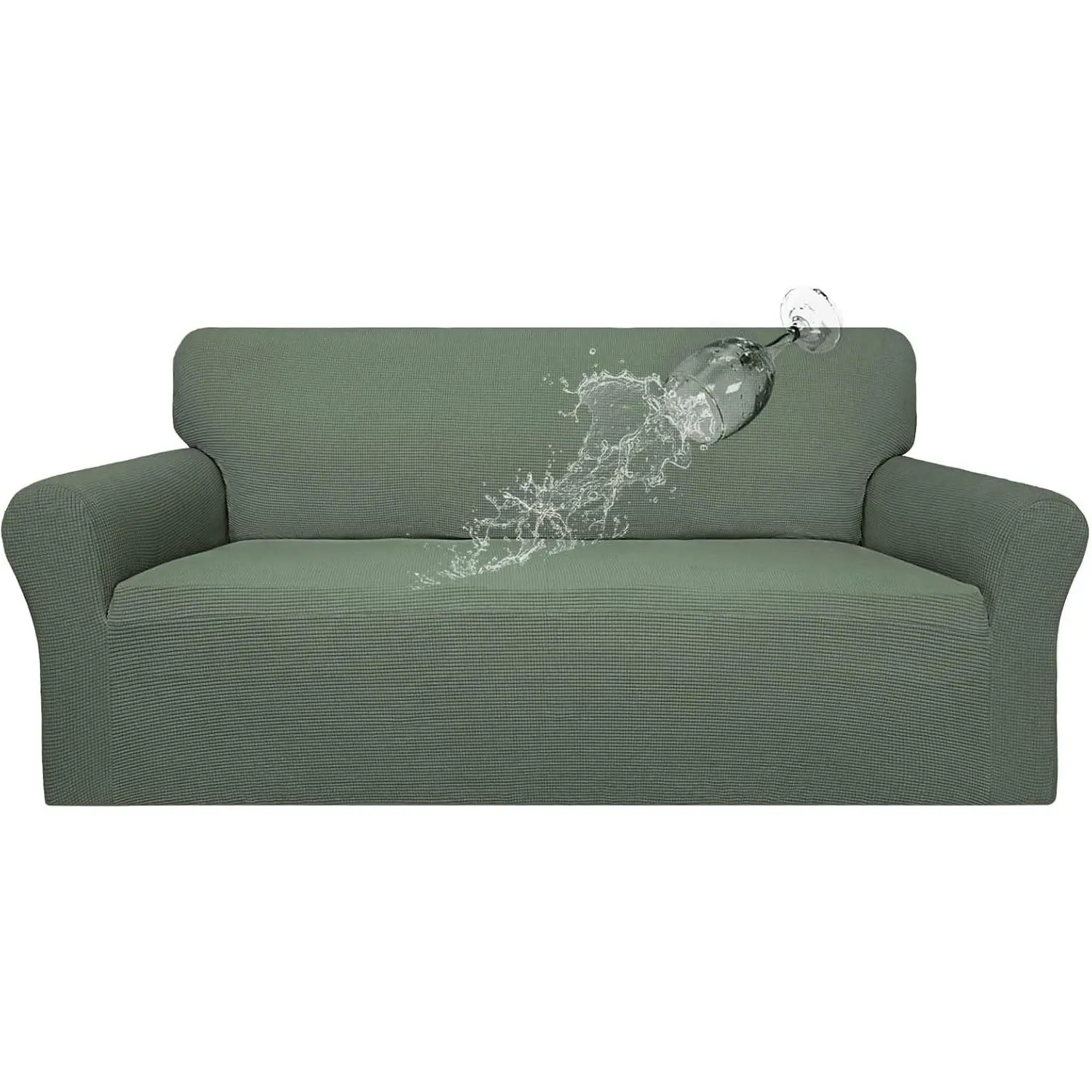 100% Waterproof Couch Cover, Dual Waterproof Sofa Cover, Stretch Jacquard Sofa Slipcover, Leakproof Furniture Protector for Kids, Pets, Dog and Cat (Sofa, Grayish Green)