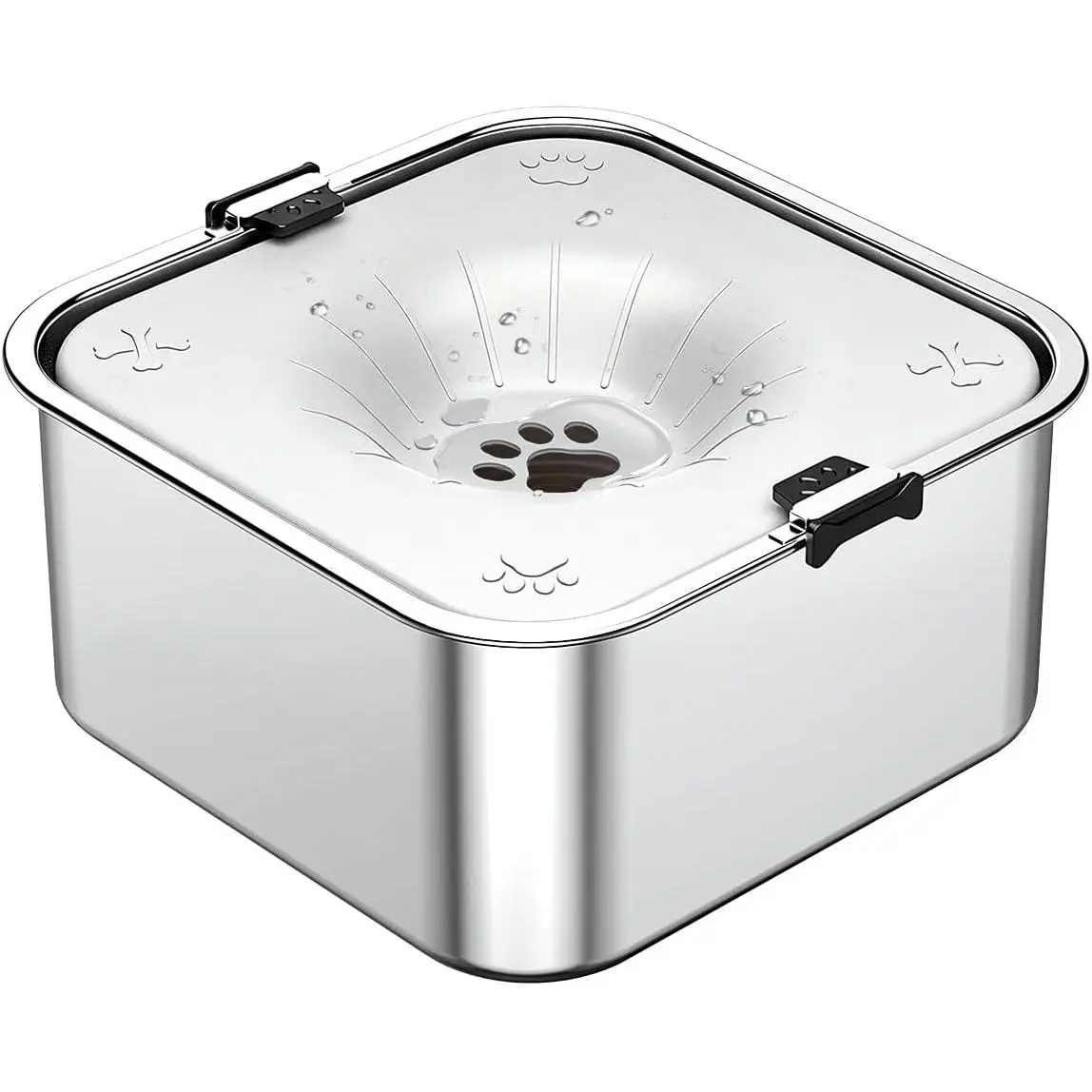 No Spill  Water Bowl for Dogs, 3L/101oz Stainless Steel Slow Drinking  Water Bowl with Floating Disk, Anti-Splash Spill Proof Water Bowl for  Drinkers,  & Travel (Light Gray)