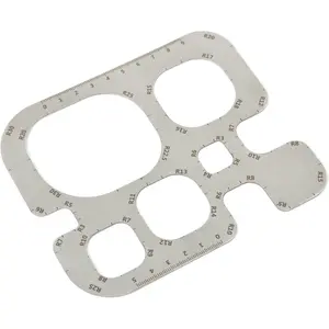 Construction accessories Leather Tools Half-Round Cutter Corner Cutting Radius Gauge Drawing Template Stainless Steel Metal Ruler for Leathercraft Woodworking Sewing DIY Craft Supplies