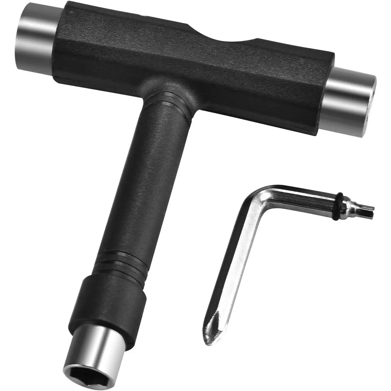 🛹All-in-One Portable Multi-Function Skate Tool| T-Type Allen Key + L-Head Screwdriver Wrench, Repair Accessory for Skateboard, Longboard & Roller Skate✨