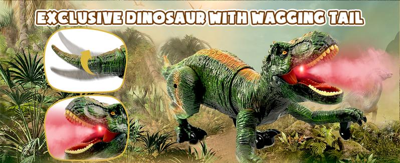 Remote Control Dinosaur for Boys 4-7, Robot Dinosaur Toys for Kids 5-7, rc Dinosaur with Realistic Legs & Spray Stream,Remote Dinosaur Toys for Kids3 4 5 6 7 Year Old boy Birthday Gift (Green)