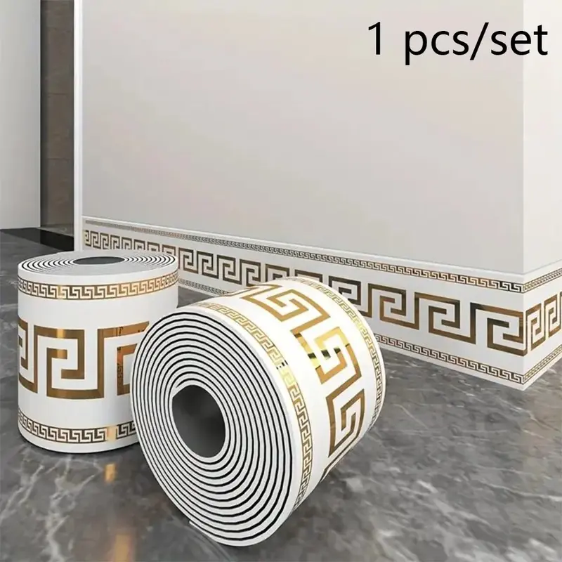 Self adhesive skirting board, wall skirt, waistline, living room background, waterproof waistline, beautification stickers, European marble tile panel wallpaper, decorative wallpaper, wear-resistant, durable, bedroom corner decoration