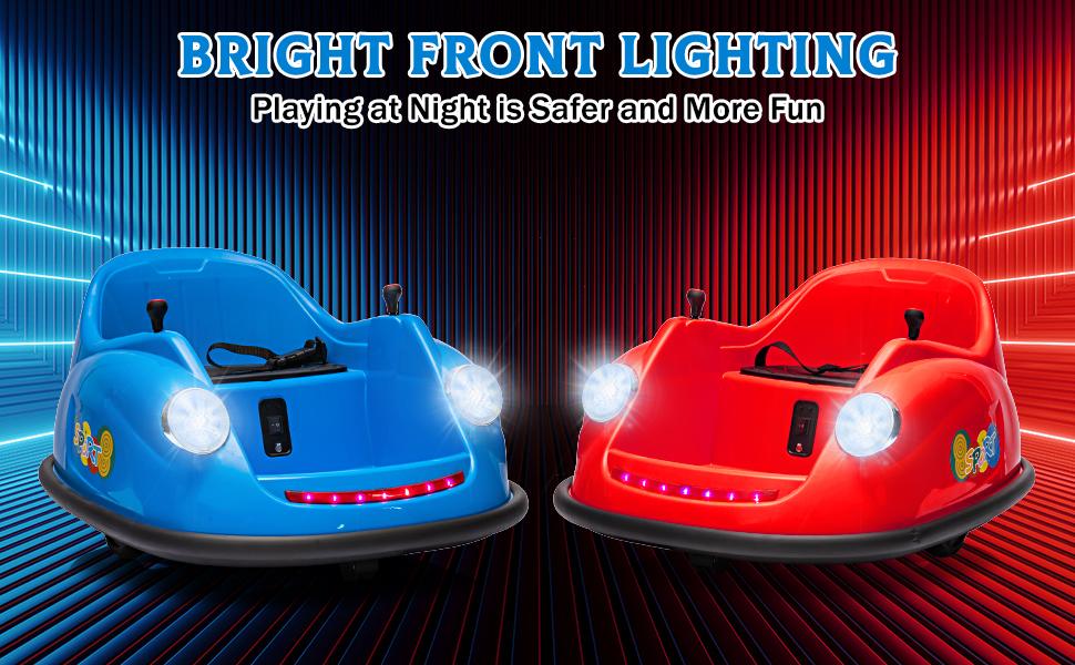 GARVEE Ride On Electric Bumper Car for Toddlers with 12V Battery, Parent Remote Control, LED Lights, 2-Speed Modes, 360° Spin Capability, and ASTM Certification for Safe Outdoor Fun