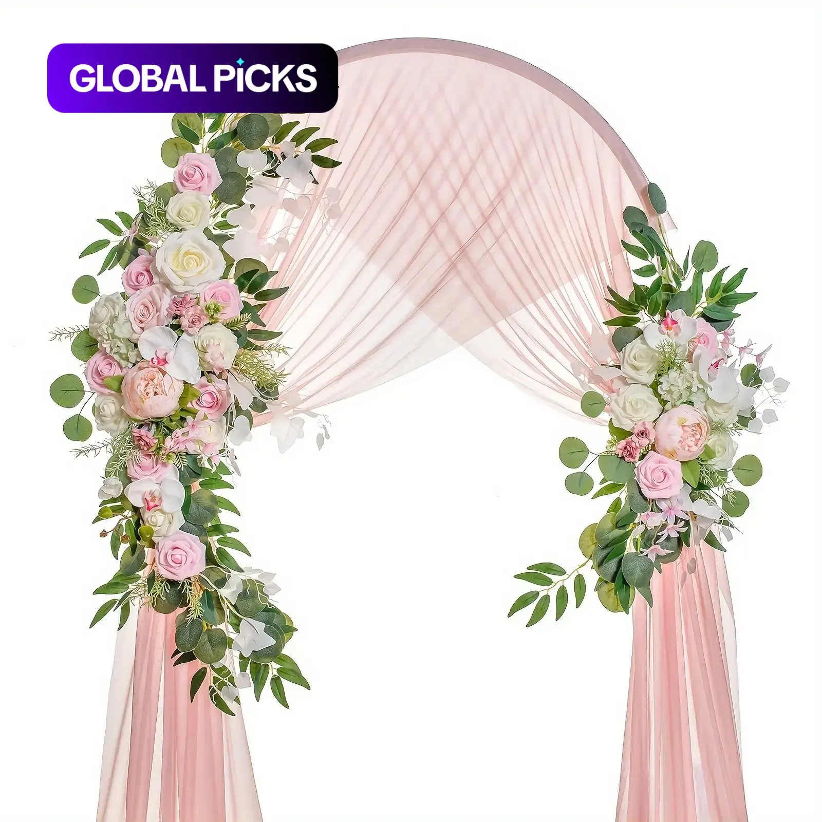 2pcs/set large pink floral wedding arch flowers, Wedding Arched Backdrop, home decoration, Wedding Party Decorations, suitable for reception, ceremony, weddings, birthdays, table decoration, Photoshoot Backdrops