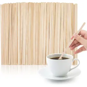 500 PCS Coffee Stirrers, 7 Inch Premium Birch Wood Sticks, Smooth Round Ends, Splinter-Free Disposable Stir Sticks for Coffee, Cocktails, Office, Home Use
