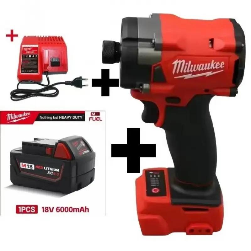 Milwaukee Cordless Impact Driver Brushless 18V Lithium Battery High Torque Electric Drill