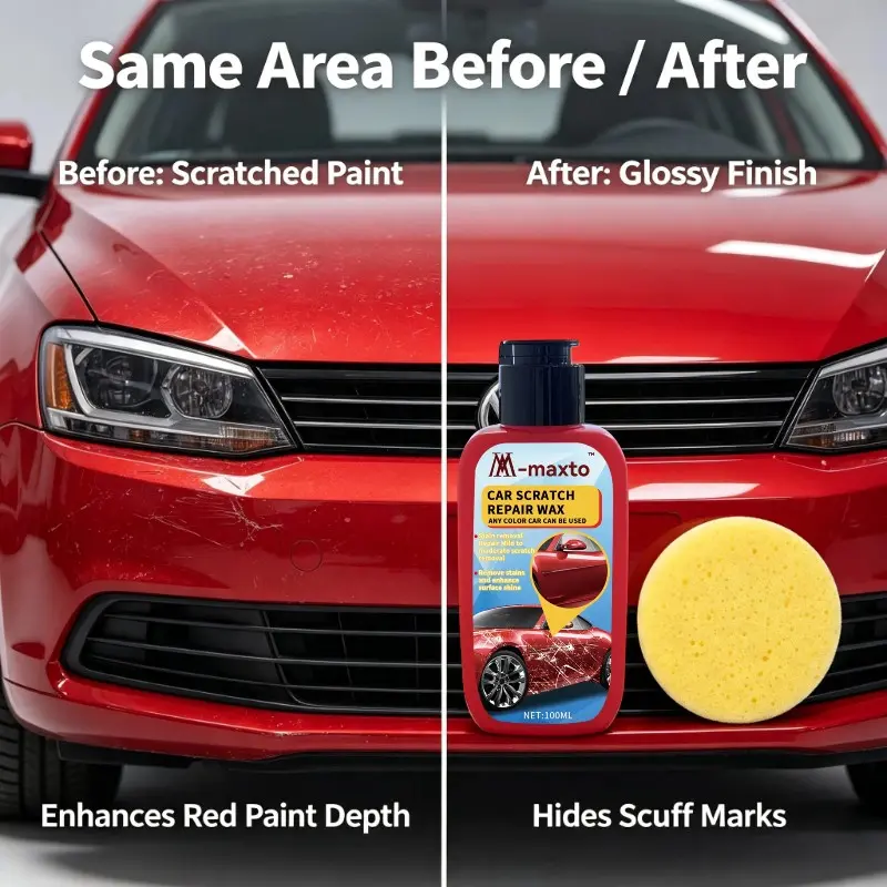 100ml Universal Car Scratch Repair Wax, Fill and Fix All Shallow Scratches and Wear Marks, Waterproof, Dustproof and Anti-aging, Firmly Protect Car Paint against Fading and Dullness, Car Scratch Remover