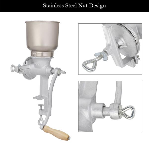 500 #   Home Use Hand Cranking Operation Grain Grinder Silver