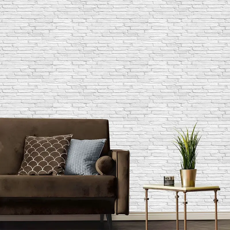 Cottagecore Style White Brick Peel And Stick Wallpaper, Minimalist Aesthetic Design Removable Self Adhesive,No Residue Easy Install Contact Paper For Family Friends Colleagues Bedroom Furniture Kitchen Bathroom Multi Home Decor