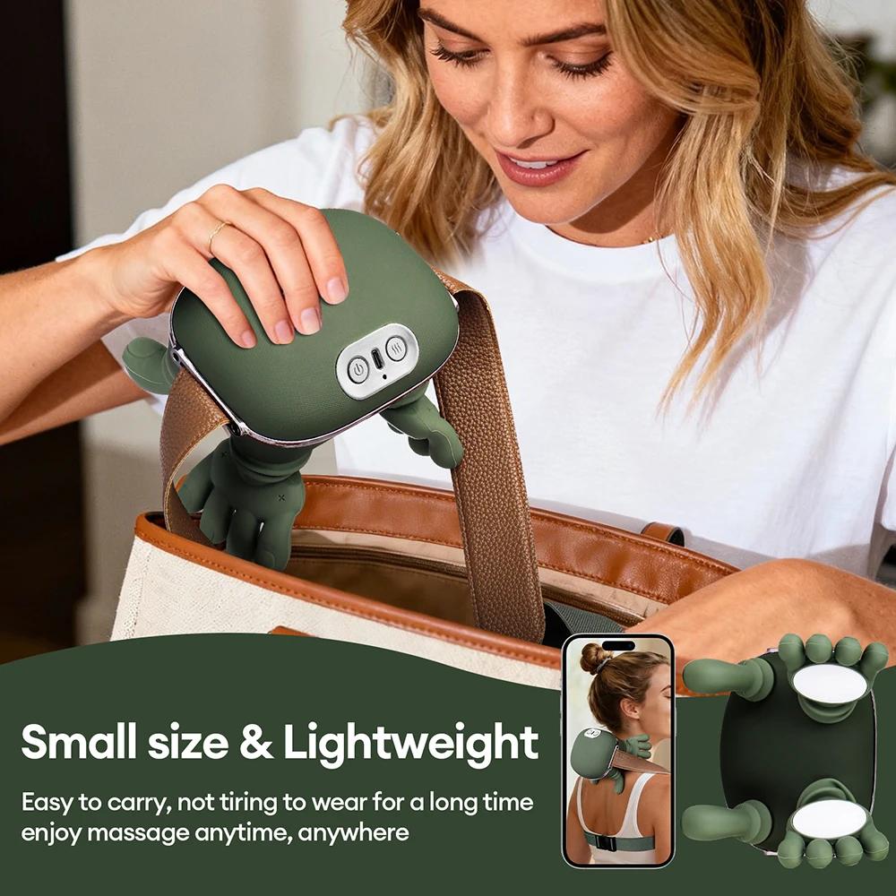 NEW Neck and shoulder massager, simulating human hand green color, wireless electric finger pressure 4D kneading massage