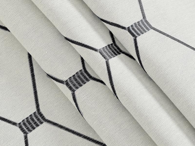 Joywell Cream Linen Textured Curtains 84 inches Long for Living Room Embroidered Farmhouse Window Curtain Grommet Drapes 2 Panels Heavy Cotton Curtains Black Checkered Pattern on Beige