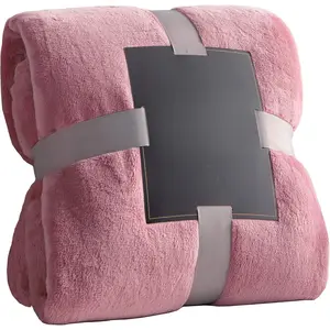 Large Flannel Fleece Throw Blanket, 50*70 Inch - Cozy Lightweight Thick Blanket - All Seasons Suitable for Women, Men and Kids (Pink)