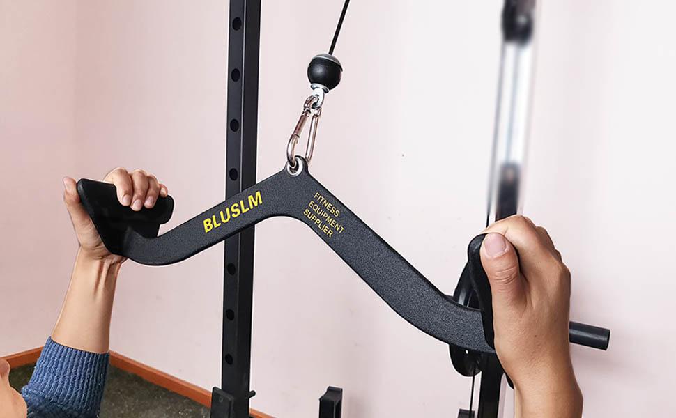 Pull Down Bar for Cable Machine, LAT Pulldown Attachments T Bar V Bar Cable Attachment, Back Tricep Bar Strength Training Handle