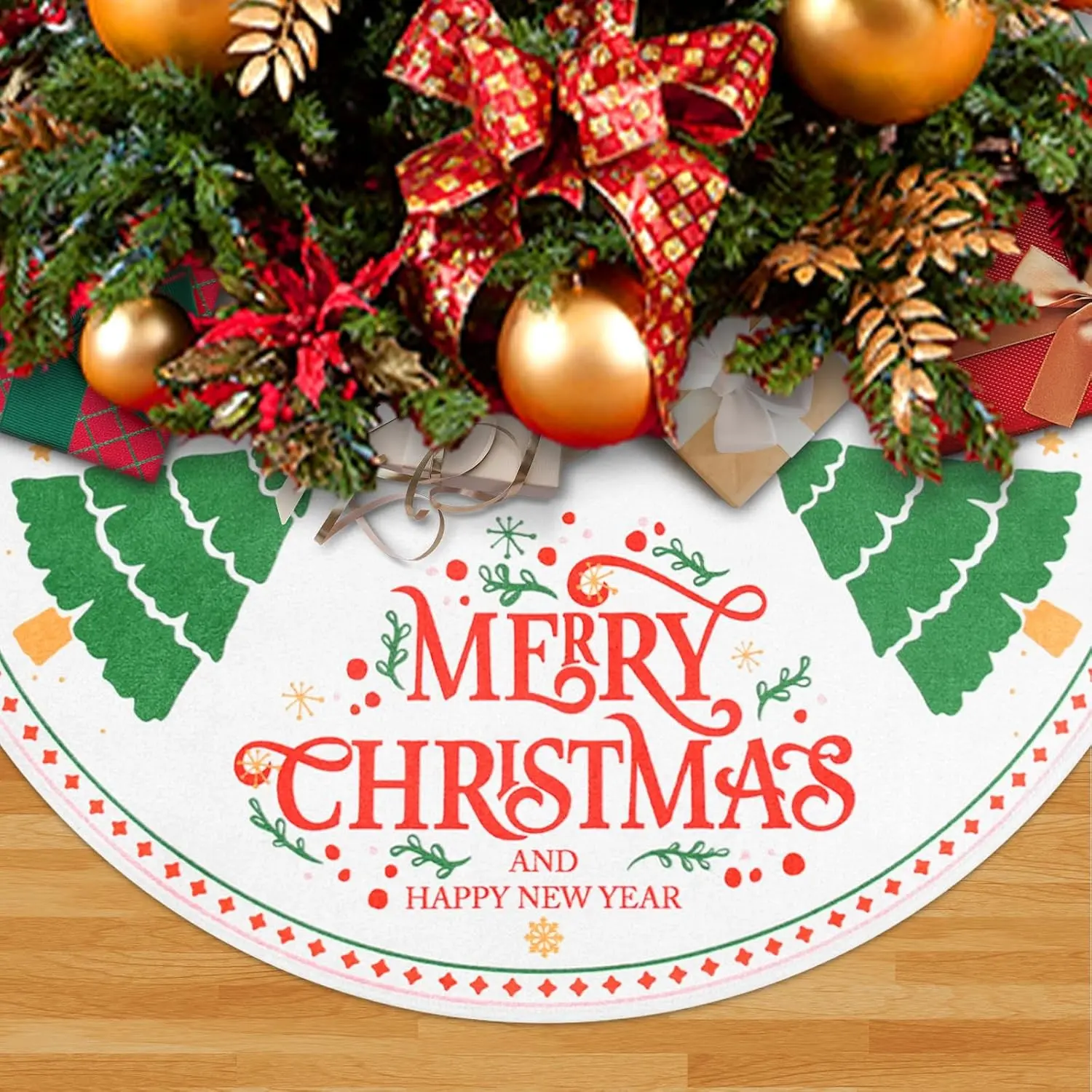 New Christmas Tree Skirt, Christmas Tree Design, Perfect for Holiday Parties, Indoor Christmas Decoration, Festive Print